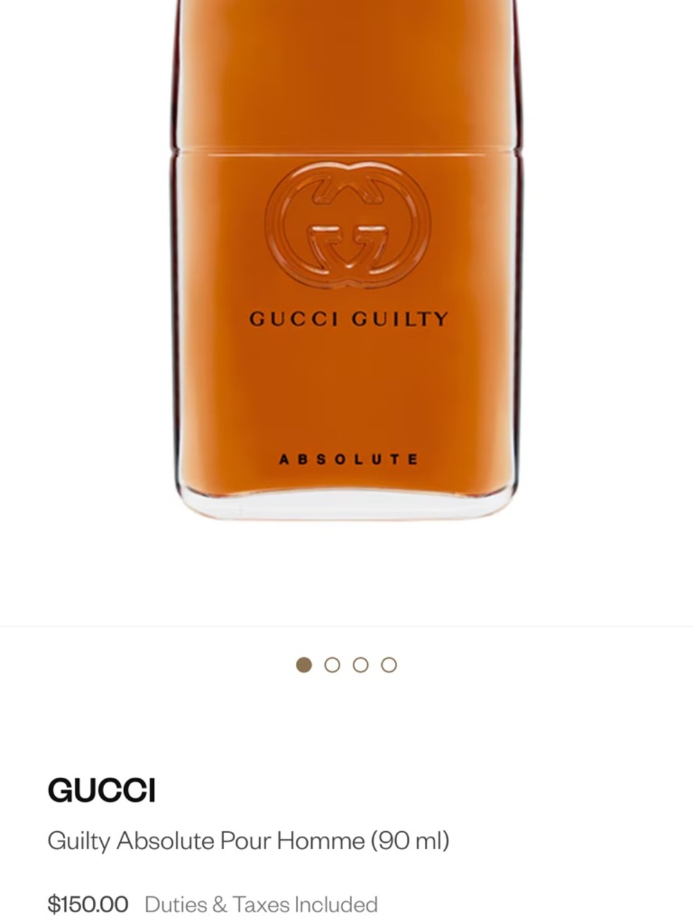 Gucci Guilty Absolute Perfume - Amber and Black Bottle